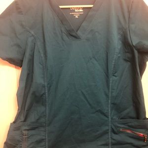Caribbean Blue Scrub Top